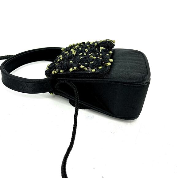 Julie Feldman Black Satin Roses Small evening purse - Picture 8 of 8